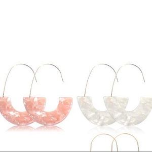 🖤 Acrylic Resin Earrings- pink or white